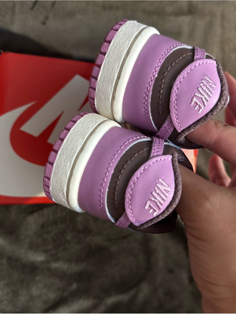 Nike Kids' Pink and Brown Velcro Low-Top Sneakers - Picture 8 of 8
